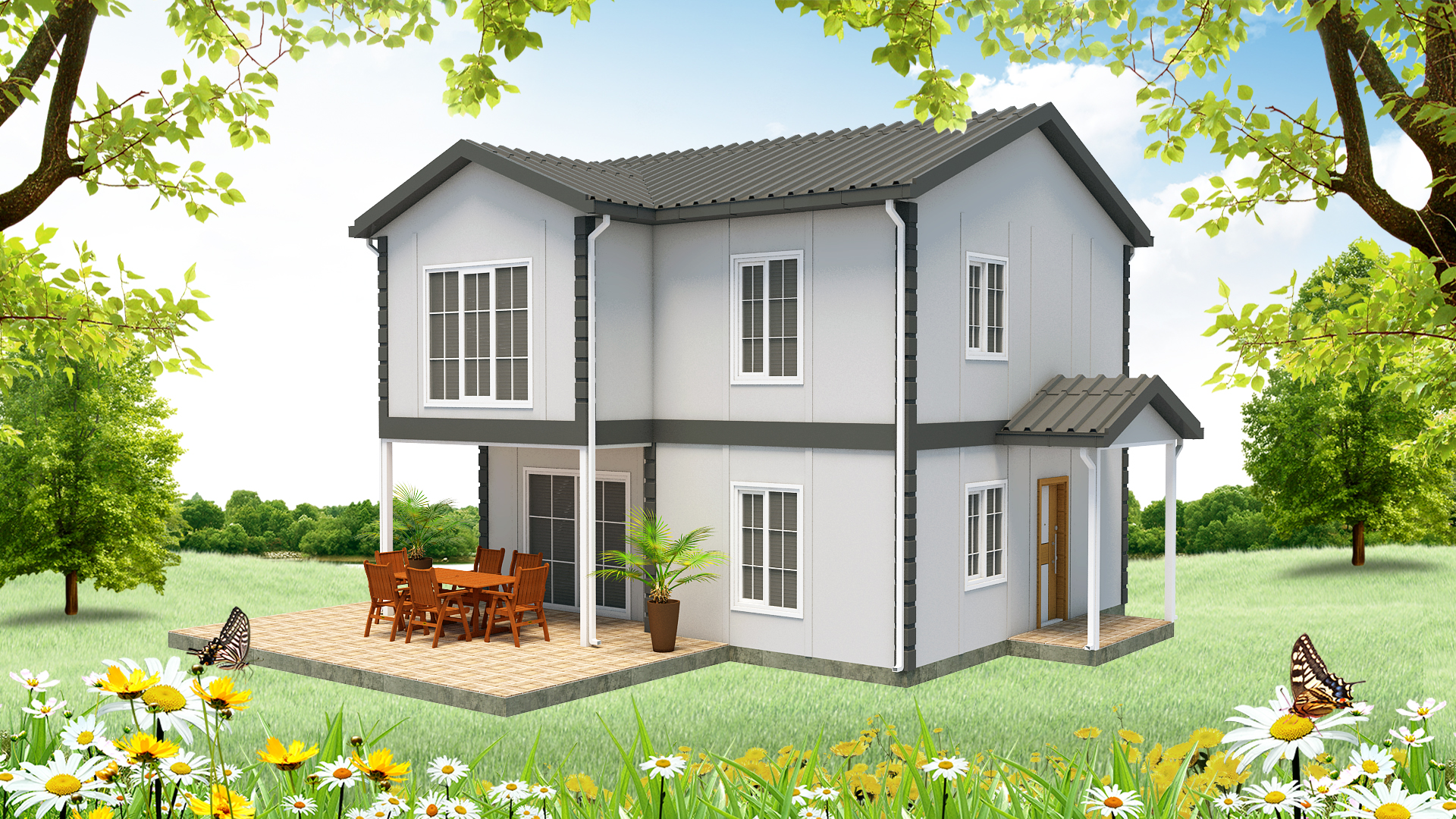 110 m² Dubleks Prefabrik Ev